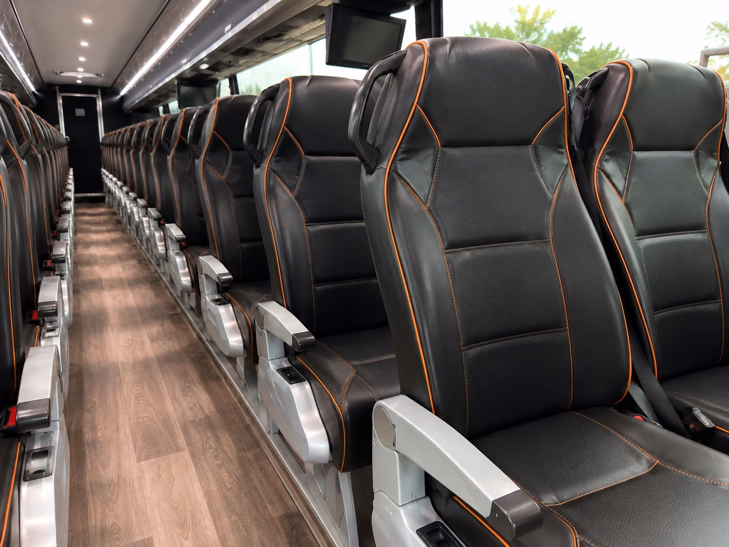 56 passenger charter bus inside